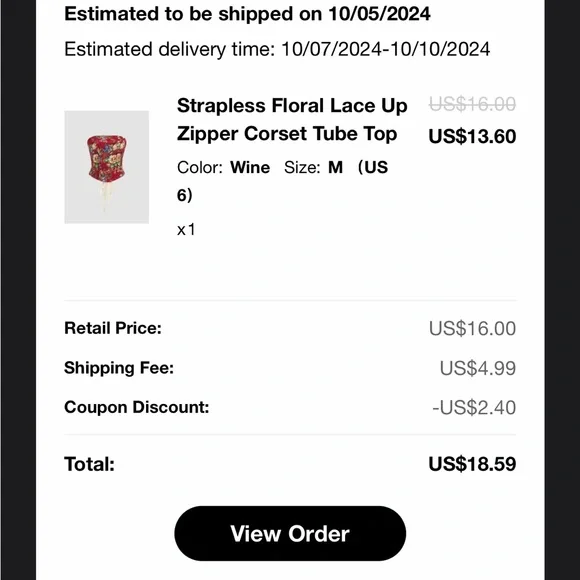 Cider Wine Red Floral Top - Picture 4 of 4